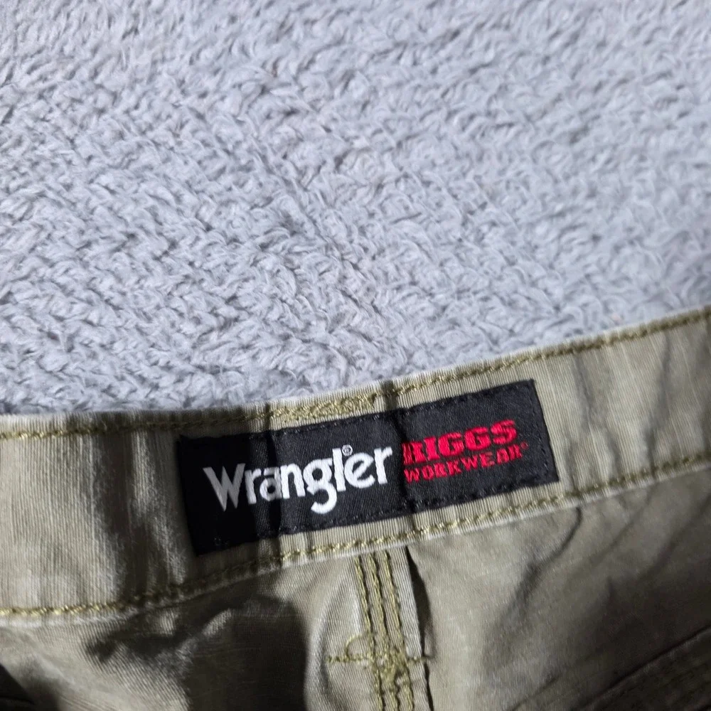 Wrangler Mens 36x30 RIGGS Workwear Cargo Pants Khaki Green Ripstop 3W060BR